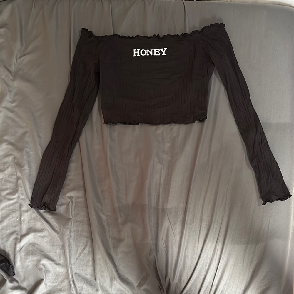 SHEIN Black Off-Shoulder Crop Top